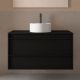 Salgar Attila 1000mm 2 Drawer Wall Hung Vanity and Matching Countertop without Basin (Satin Black)