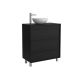 Salgar Attila 600mm 3 Drawer Floor Standing Vanity and Countertop without Basin (Satin Black)