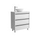 Salgar Attila 800mm 3 Drawer Floor Standing Vanity and Countertop without Basin (Satin White)