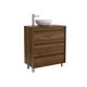 Salgar Attila 800mm 3 Drawer Floor Standing Vanity and Countertop without Basin (Maya Walnut)