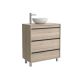 Salgar Attila 800mm 3 Drawer Floor Standing Vanity and Countertop without Basin (Natural)