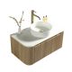 Alma 872mm 1 Drawer Wall Hung Curved Vanity with Stone Countertop (Country Oak)