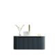 Alma 872mm 1 Drawer Wall Hung Curved Vanity with Stone Countertop (Midnight Shadow)