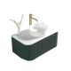 Alma 872mm 1 Drawer Wall Hung Curved Vanity with Stone Countertop (Smoked Sage)