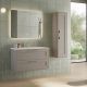 Elna 1000mm 2 Drawer Wall Hung Vanity with Reinforcing Bar, Basin and Chrome Handles (Matt Mink)