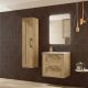 Elna 600mm 2 Drawer Wall Hung Vanity with Reinforcing Bar, 1 Taphole Basin and Black Handles (Natural Oak)