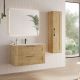 Elna 600mm 2 Drawer Wall Hung Vanity and Basin (Natural Oak)