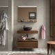 Salgar Domus 600mm 1 Drawer Wall Hung Vanity and Matching Countertop without Basin (Maya Walnut)