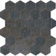 Metal Porcelain Hex 30x30cm Mosaic Sheet Tile (Iron)