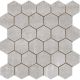 Metal Porcelain Hex 30x30cm Mosaic Sheet Tile (Silver)