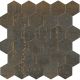 Metal Porcelain Hex 30x30cm Mosaic Sheet Tile (Rust)