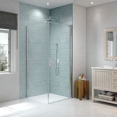 Merlyn Series 8 Frameless Pivot Shower Door with Side Panel