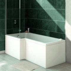 Verde L Shaped 1700mm Shower Bath