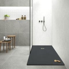 Nature Lyon Slate Shower Tray with Chrome Grid