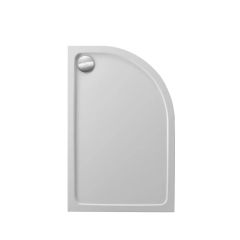 Low Profile Offset Quadrant Slip Resistant Shower Tray (White)