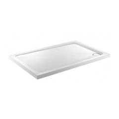 Low Profile Rectangular Slip Resistant Shower Tray (White)