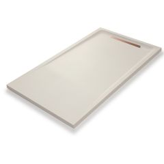 Elan Epoque Rectangular Anti-Slip Slate Shower Tray with a Bronze Grill