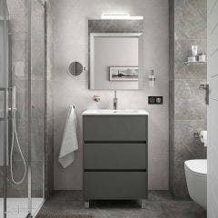 Salgar Arenys 610mm Floor Standing 3 Drawer Vanity with Basin (Matt Grey)