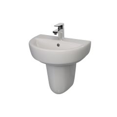 Space Saver 460mm Round 1 Taphole Basin with Semi-Pedestal