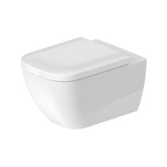 Duravit Happy D2 Rimless Wall Hung Toilet Pan with Durafix and Soft Close Seat