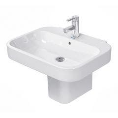 Duravit Happy D.2 650mm Basin (1 taphole) with Semi-Pedestal