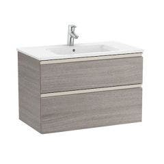 Roca The Gap 800mm 2 Drawer Vanity with Countertop (City Oak)