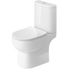 Duravit Durasolenu Rimless Close Coupled Open Back Toilet Pan with Slim Seat and Cistern