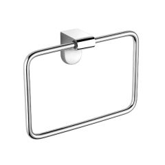 Audrey Toilet Roll Holder and Towel Ring (Chrome)