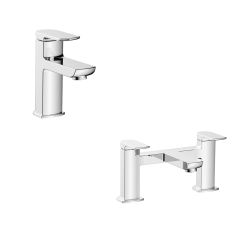 Shelbourne Basin Mixer with Clicker Waste and Bath Filler (Chrome)