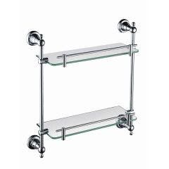 Heritage Holborn Double Glass Shelf (Chrome)