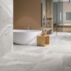 Travertino Di Caracalla Rectified Porcelain 60x120cm Floor Tile (Silver)