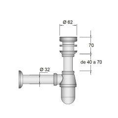 Salgar 1 1/4" Chrome Bottle Trap