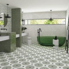 Octagon Valeta Porcelain Floor & Wall Tile 20x20cm (Verde)