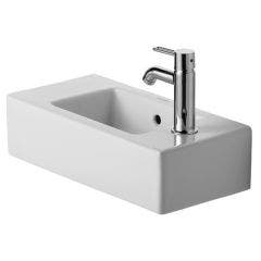 Duravit Vero 500mm Handrinse Basin (2 tapholes, with overflow & tap platform)