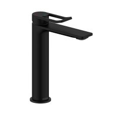 Saffron EcoStart Tall Basin Mixer with Waste (Black)