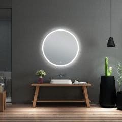 Brosna 600mm Round LED Mirror (Chrome)