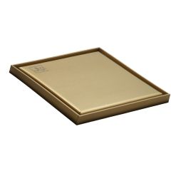 Just Taps Elite 150x150mm Square Drain and Trap (Brushed Brass)