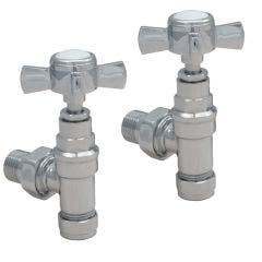 Just Taps Grosvenor Angled Radiator Valve (Chrome)