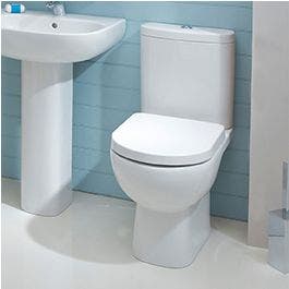 Amada Back to Wall Close Coupled Comfort Height Toilet with Soft Close Seat